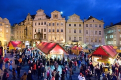 Prague Christmas market on Old Town Square in Prague, Czech republic, Europe